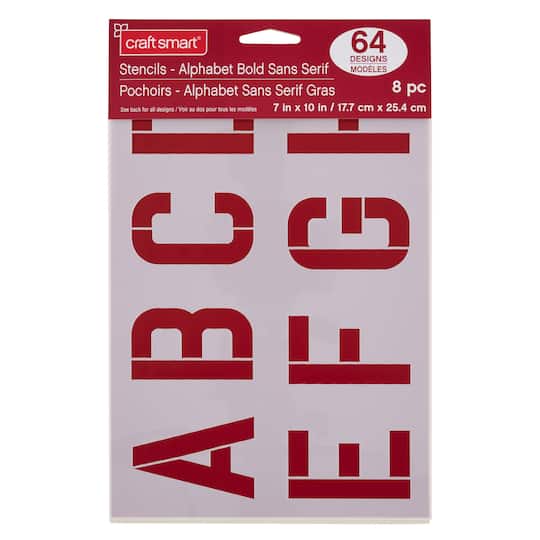 Alphabet Bold Sans Serif Stencils, 7" x 10" by Craft Smart®
